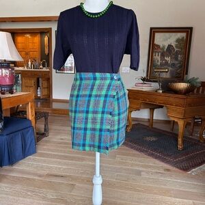 🖤 Vintage GAP Plaid Wool Mini Skirt | 90s Grunge Prep |
